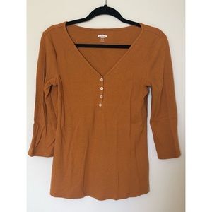 Old Navy V-Neck Henley Top - Pumpkin